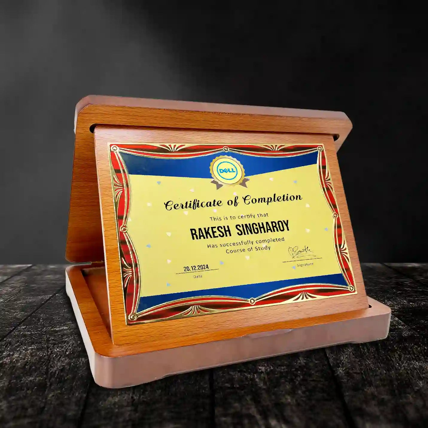 Best-quality Triumph Rectangular Wood & Metal Memento